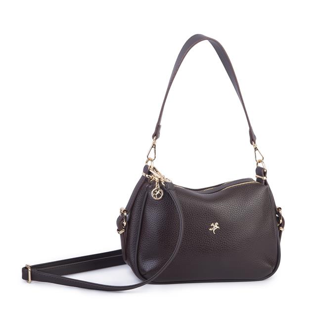 Nas Bag Kadın Omuz ve Çapraz Çanta Çok Gözlü Şık Tasarım (28x18 cm) Kahve Lopez