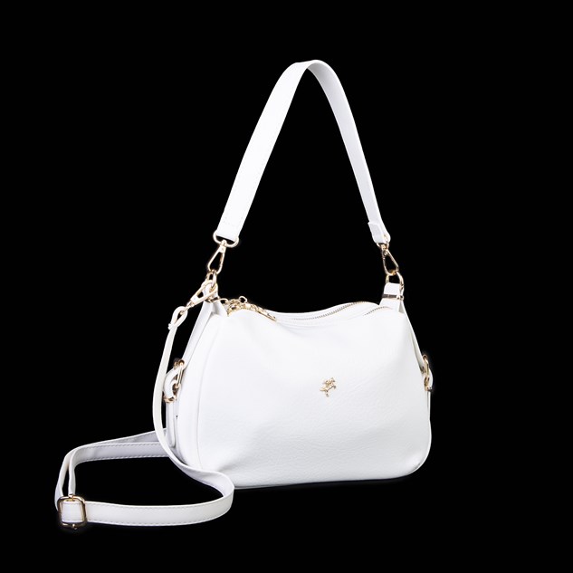 Nas Bag Kadın Omuz ve Çapraz Çanta Çok Gözlü Şık Tasarım (28x18 cm) Beyaz Victoria