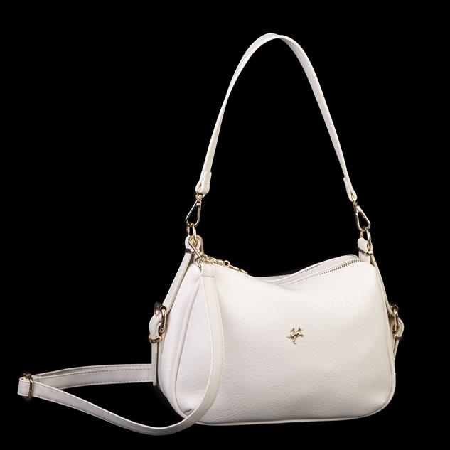 Nas Bag Kadın Omuz ve Çapraz Çanta Çok Gözlü Şık Tasarım (28x18 cm) Krem Victoria