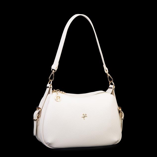 Nas Bag Kadın Omuz ve Çapraz Çanta Çok Gözlü Şık Tasarım (28x18 cm) Krem Lopez