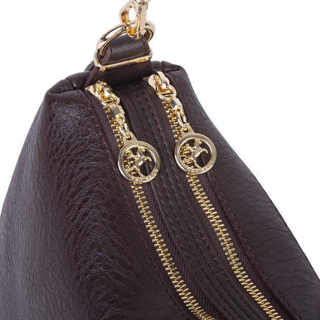 Nas Bag Kadın Omuz ve Çapraz Çanta Çok Gözlü Şık Tasarım (28x18 cm) Kahve Victoria