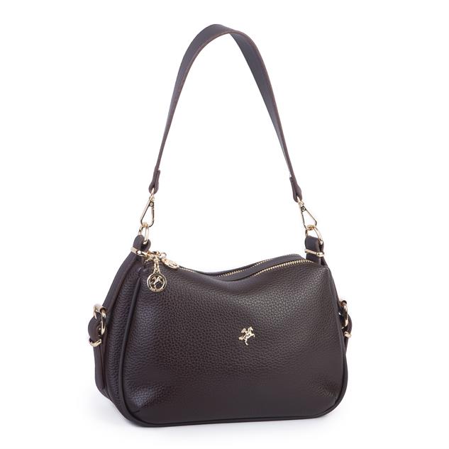 Nas Bag Kadın Omuz ve Çapraz Çanta Çok Gözlü Şık Tasarım (28x18 cm) Kahve Lopez