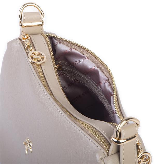 Nas Bag Kadın Omuz ve Çapraz Çanta Çok Gözlü Şık Tasarım (28x18 cm) Kum Victoria