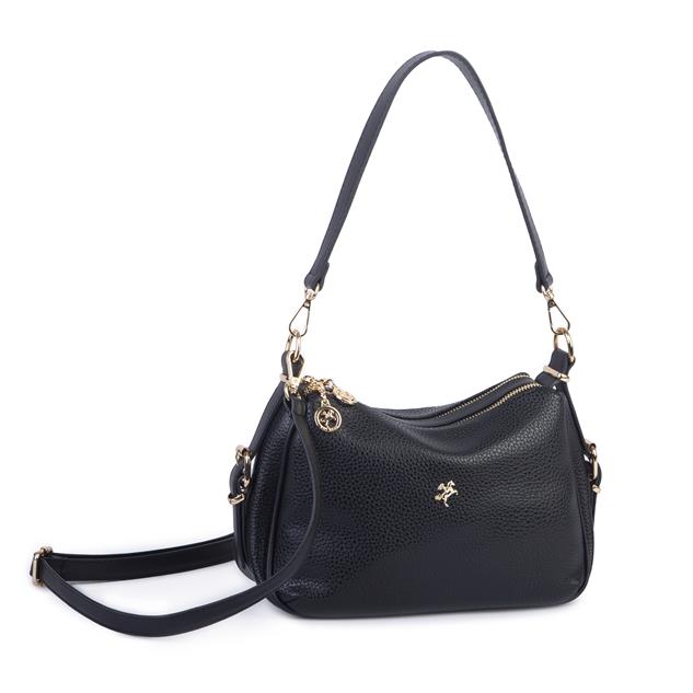 Nas Bag Kadın Omuz ve Çapraz Çanta Çok Gözlü Şık Tasarım (28x18 cm) Siyah Lopez