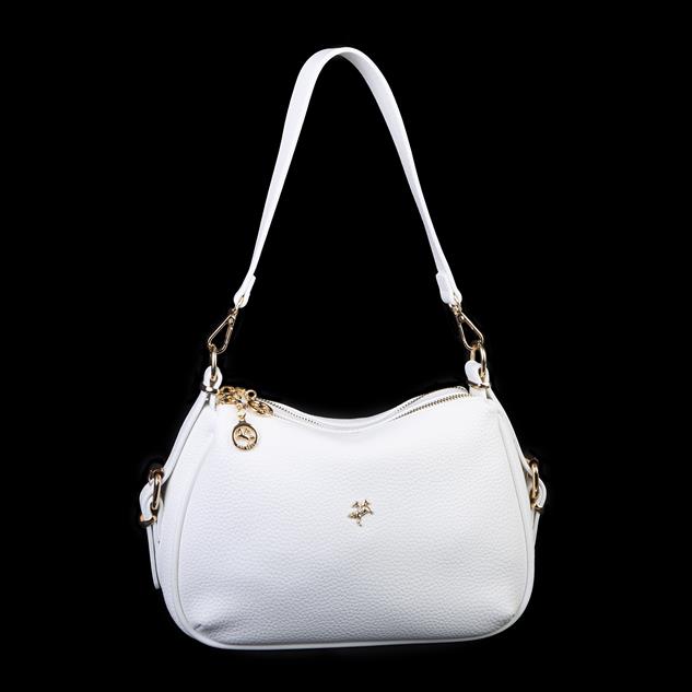 Nas Bag Kadın Omuz ve Çapraz Çanta Çok Gözlü Şık Tasarım (28x18 cm) Beyaz Silan