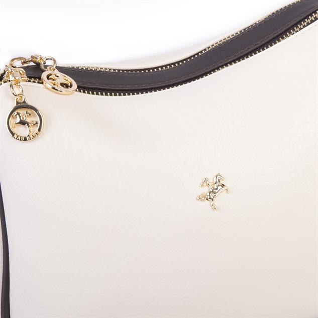 Nas Bag Kadın Omuz ve Çapraz Çanta Çok Gözlü Şık Tasarım (28x18 cm) Krem Kahve Victoria