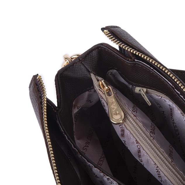 Nas Bag Kadın Omuz ve Çapraz Çanta Kahve Lopez