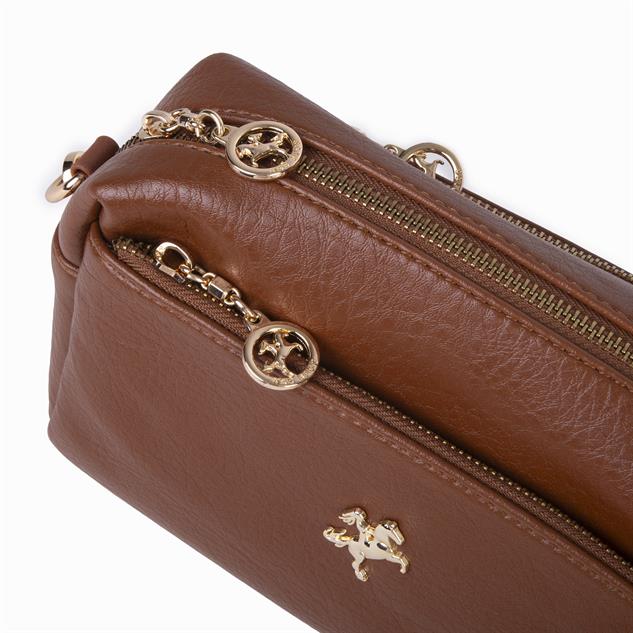 Nas Bag Kadın Omuz ve Çapraz Çanta Sade Şık Taba  Victoria