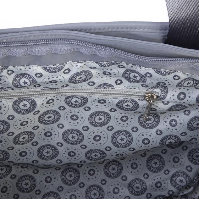 Nas Bag Kadın Omuz ve Çapraz Hafif Su İtici Kumaş Gri