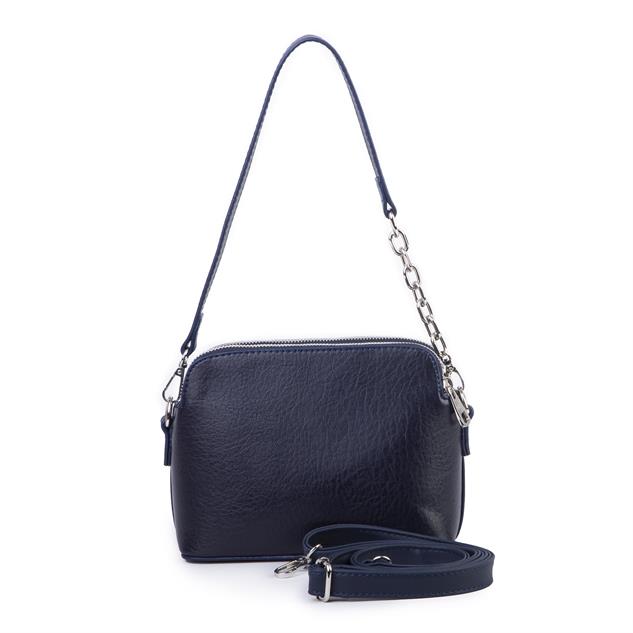 Nas Bag Kadın Omuz ve Çapraz Zincirli ve Uzun Çift Askılı (20x15 cm) Lacivert  Victoria