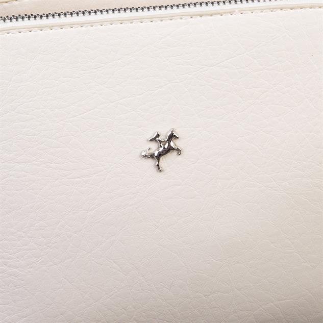 Nas Bag Kadın Omuz ve Çapraz Zincirli ve Uzun Çift Askılı (20x15 cm) Krem  Victoria