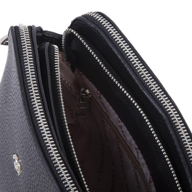 Nas Bag Kadın Omuz ve Çapraz Zincirli ve Uzun Çift Askılı (20x15 cm) Siyah Lopez