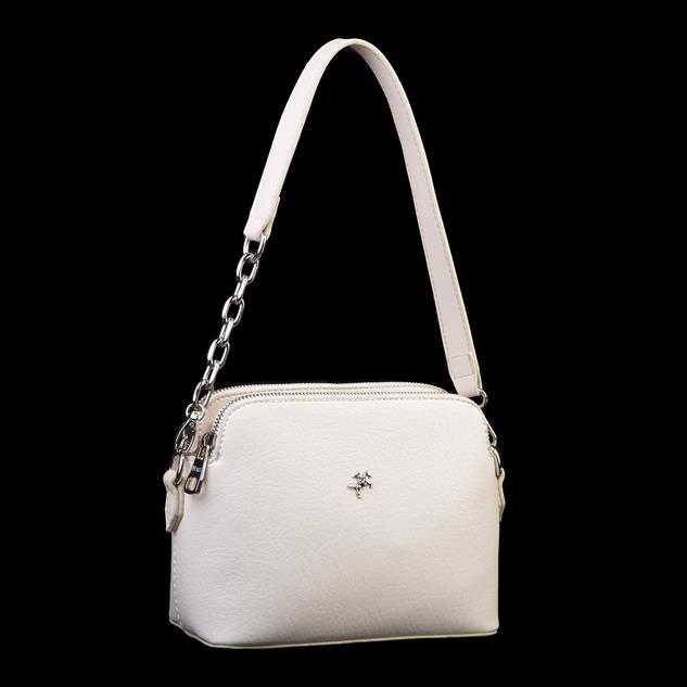 Nas Bag Kadın Omuz ve Çapraz Zincirli ve Uzun Çift Askılı (20x15 cm) Krem  Victoria