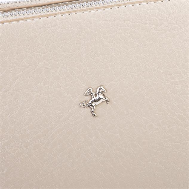 Nas Bag Kadın Omuz ve Çapraz Zincirli ve Uzun Çift Askılı (20x15 cm) Kum Victoria
