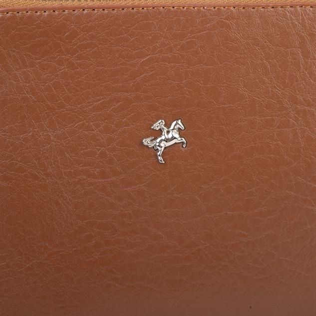 Nas Bag Kadın Omuz ve Çapraz Zincirli ve Uzun Çift Askılı (20x15 cm) Taba Victoria