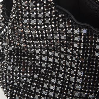 Nas Bag Kadın Çapraz  ve El Çantası Siyah White Diamond Siyah Taşlı Şık  Askılı Çanta