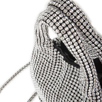 Nas Bag Kadın Çapraz  ve El Çantası Siyah Silver Diamond Gümüş Taşlı Şık  Askılı Çanta