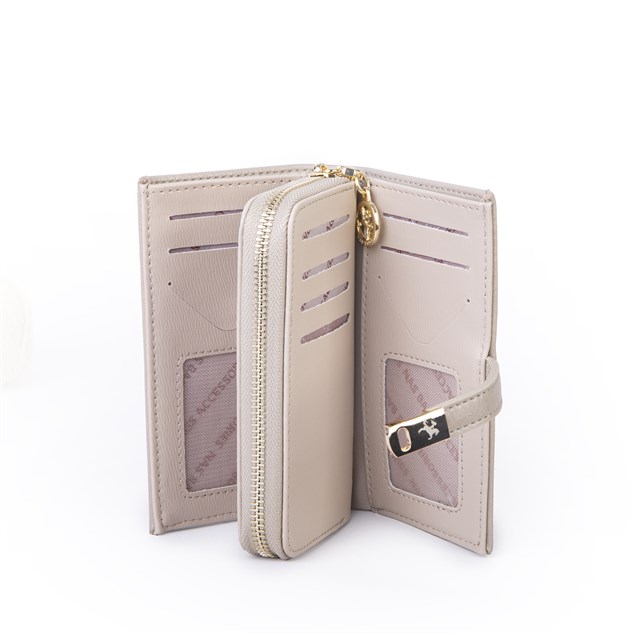 Nas Bag Kadın Orta Boy Kartlık Kağıt Para ve Bozuk Para Tasarımına Sahip Kum Victoria [16x9 cm]