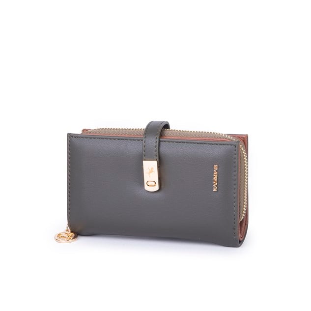 Nas Bag Kadın Orta Boy Kartlık Kağıt Para ve Bozuk Para Tasarımına Sahip Haki Taba Dona [16x9 cm]