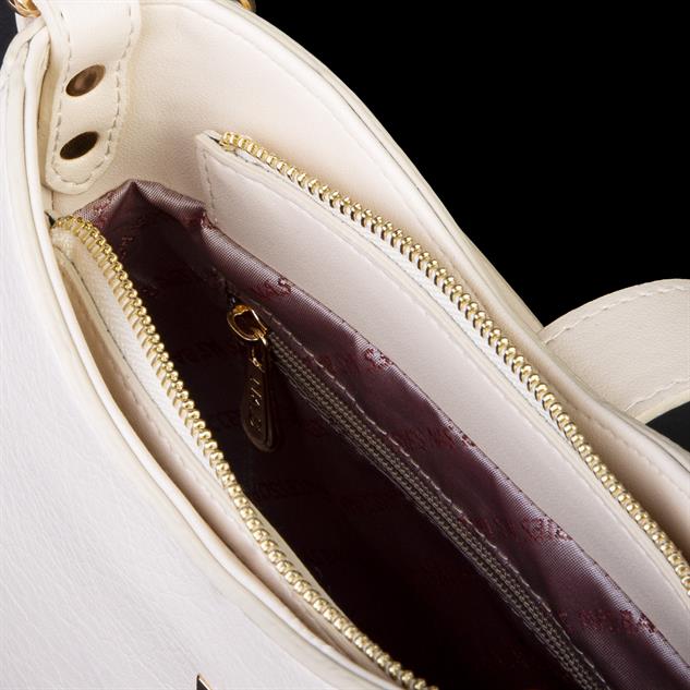 Nas Bag Kadın Oval Omuz ve Çapraz Çanta Krem Victoria
