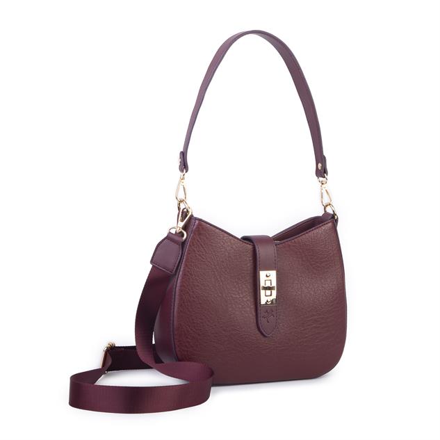 Nas Bag Kadın Oval Omuz ve Çapraz Çanta Bordo Victoria