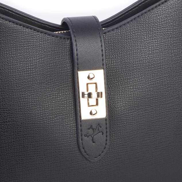 Nas Bag Kadın Oval Omuz ve Çapraz Çanta Siyah Liza