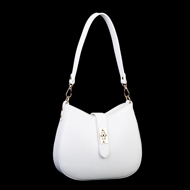 Nas Bag Kadın Oval Omuz ve Çapraz Çanta Beyaz  Victoria