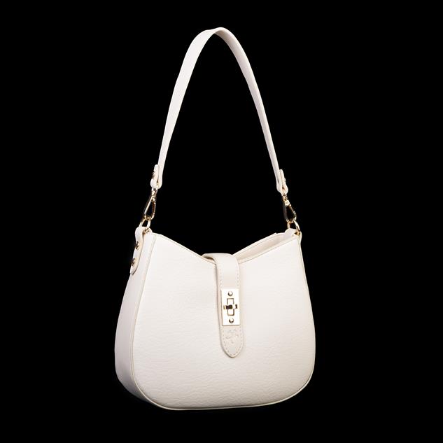 Nas Bag Kadın Oval Omuz ve Çapraz Çanta Krem Victoria