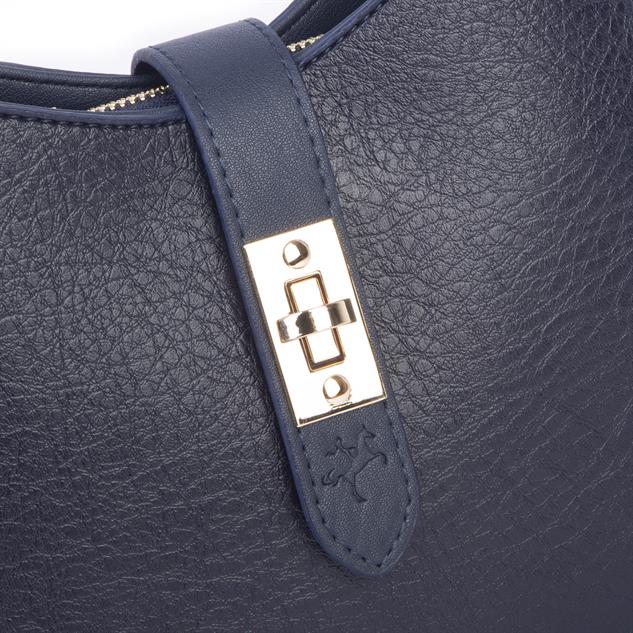 Nas Bag Kadın Oval Omuz ve Çapraz Çanta Lacivert Victoria