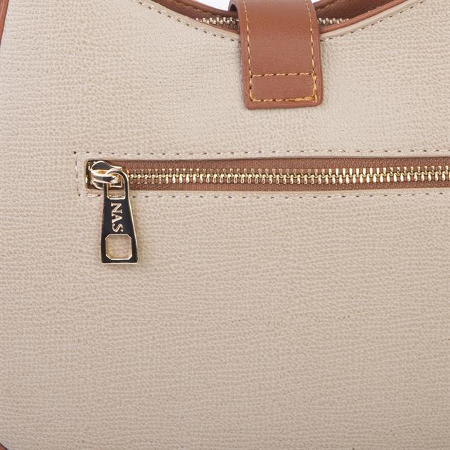 Nas Bag Kadın Oval Omuz ve Çapraz Çanta Kum Taba Liza