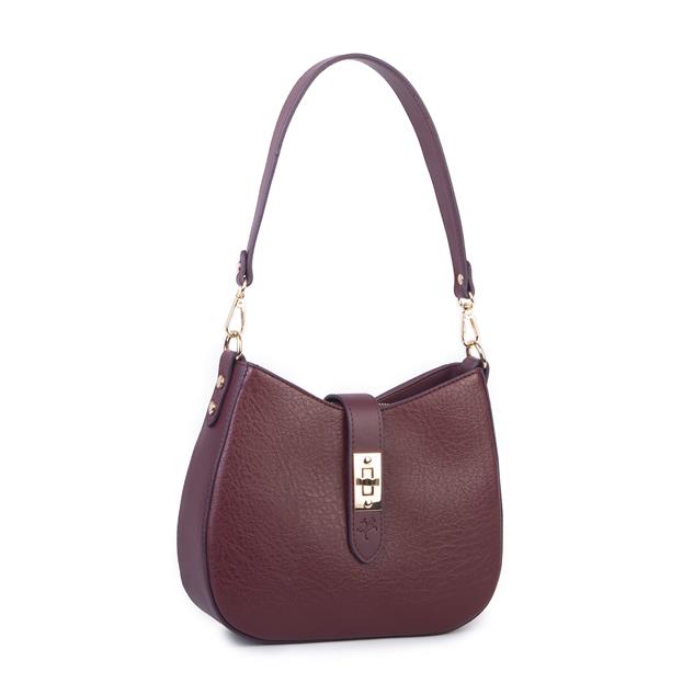 Nas Bag Kadın Oval Omuz ve Çapraz Çanta Bordo Victoria