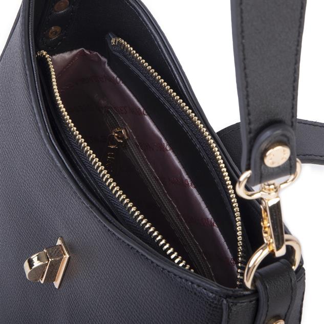 Nas Bag Kadın Oval Omuz ve Çapraz Çanta Siyah Liza