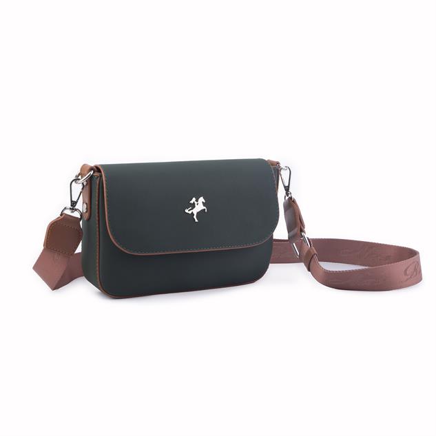 Nas Bag Kadın Postacı Çantası Çift Askılı Yeşil Taba Karaca  (22x16x5 cm)