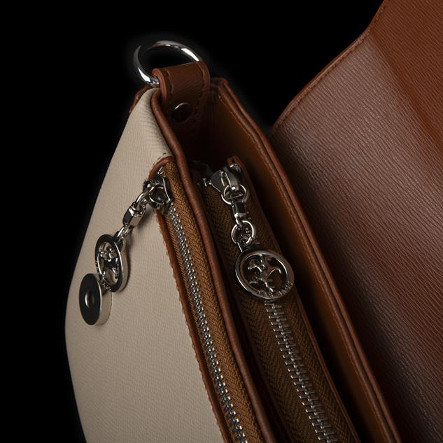 Nas Bag Kadın Postacı Çantası Çift Askılı Kum Taba  Açelya  (22x16x5 cm)