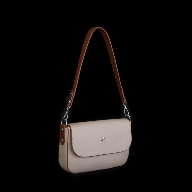 Nas Bag Kadın Postacı Çantası Çift Askılı Kum Taba  Açelya  (22x16x5 cm)