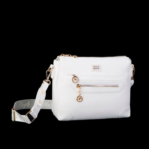 Nas Bag Kadın Postacı Çapraz Çanta Beyaz Mercan   (en 25 cm ;boy 22 cm )