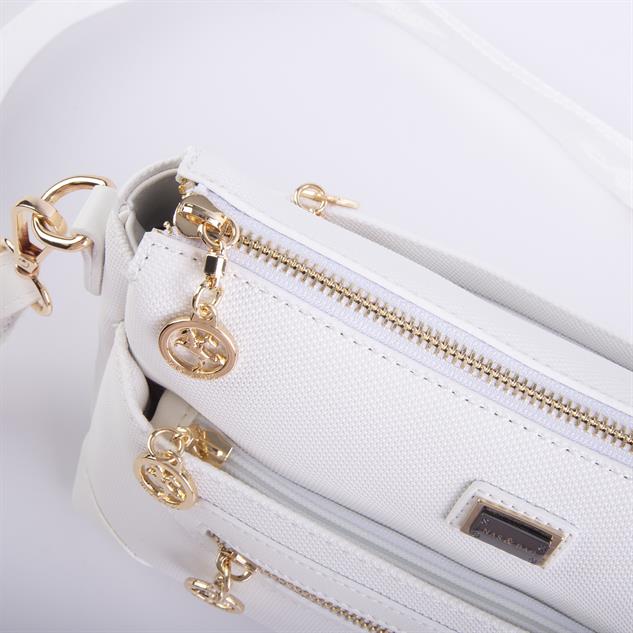 Nas Bag Kadın Postacı Çapraz Çanta Beyaz Lacst  (en 25 cm ;boy 22 cm )