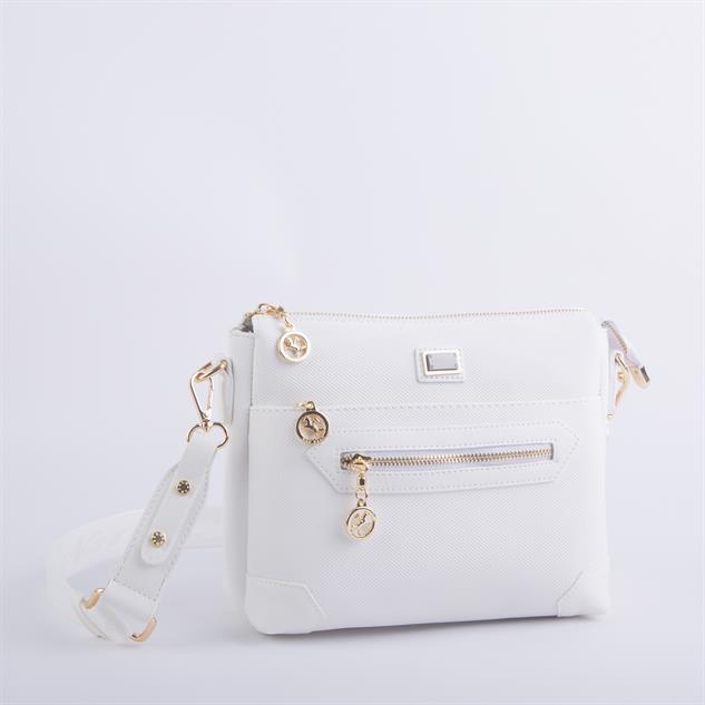 Nas Bag Kadın Postacı Çapraz Çanta Beyaz Lacst  (en 25 cm ;boy 22 cm )