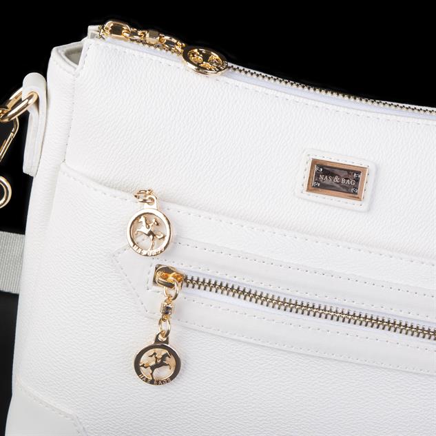Nas Bag Kadın Postacı Çapraz Çanta Beyaz Mercan   (en 25 cm ;boy 22 cm )