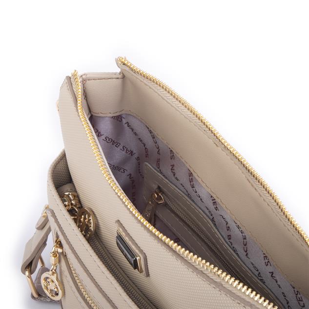 Nas Bag Kadın Postacı Çapraz Çanta Kum Lacst (en 25 cm ; boy 22 cm )