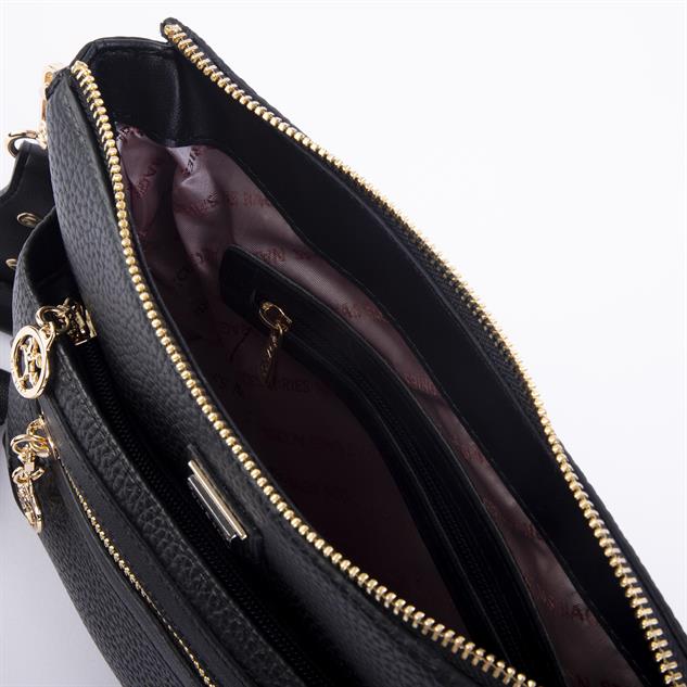 Nas Bag Kadın Postacı Çapraz Çanta Siyah Natural  (en 25 cm ;boy 22 cm )