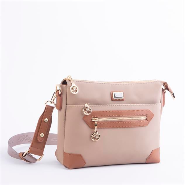 Nas Bag Kadın Postacı Çapraz Çanta Vizon Taba Karaca (en 25 cm ;boy 22 cm )