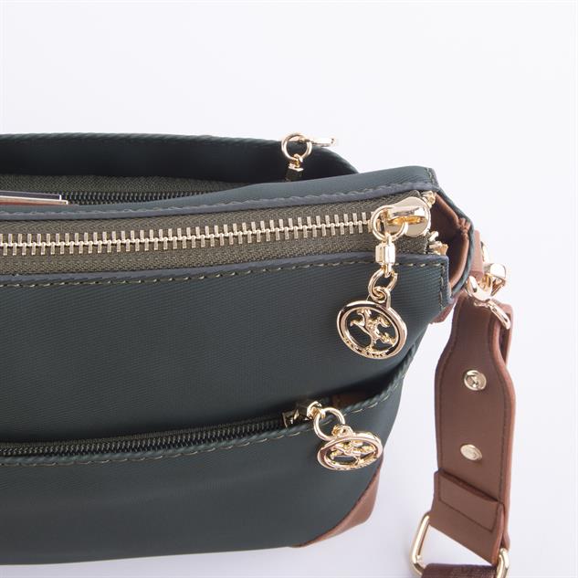 Nas Bag Kadın Postacı Çapraz Çanta Yeşil Taba Karaca  (en 25 cm ;boy 22 cm )
