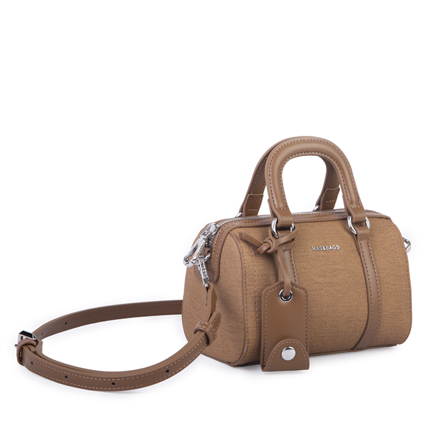 Nas Bag Kadın Premium Mini 2li set El Omuz ve Çapraz Çanta ile Cüzdan Seti Taba 