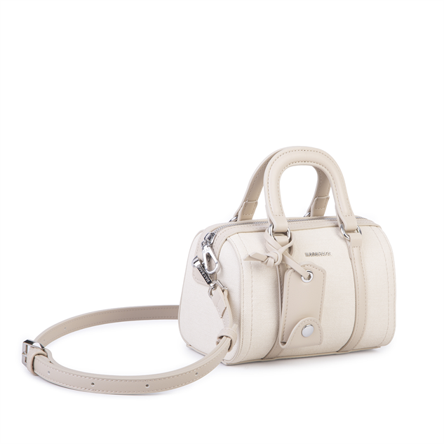 Nas Bag Kadın Premium Mini 2li set El Omuz ve Çapraz Çanta ile Cüzdan Seti Krem