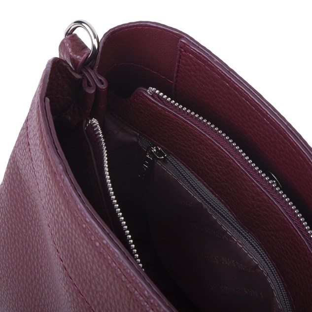 Nas Bag Kadın Sade Çift Askılı Yumuşak Dokulu Omuz ve Çapraz Çanta Bordo