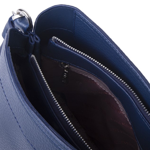 Nas Bag Kadın Sade Çift Askılı Yumuşak Dokulu Omuz ve Çapraz Çanta Lacivert