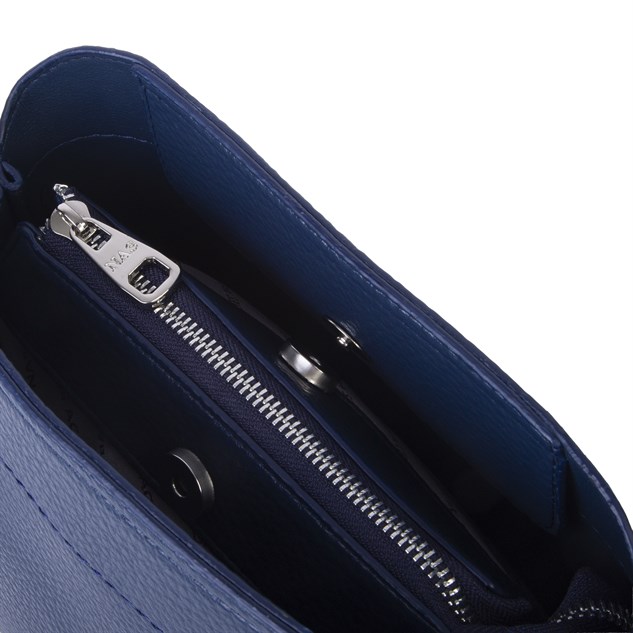 Nas Bag Kadın Sade Çift Askılı Yumuşak Dokulu Omuz ve Çapraz Çanta Lacivert