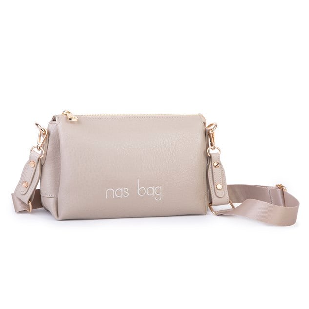 Nas Bag Kadın Sade Günlük Postacı Çantası ( 25x16 cm) Kum Victoria