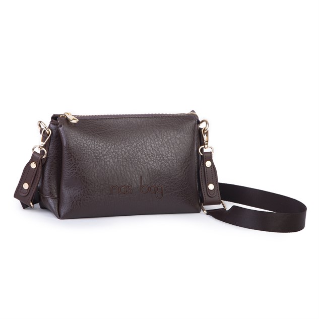 Nas Bag Kadın Sade Günlük Postacı Çantası ( 25x16 cm) Kahve Victoria